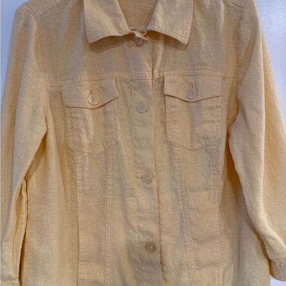 Chico’s yellow linen top - Picture 3 of 9